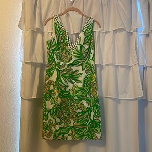 Beaded Lily Pulitzer sheath dress.